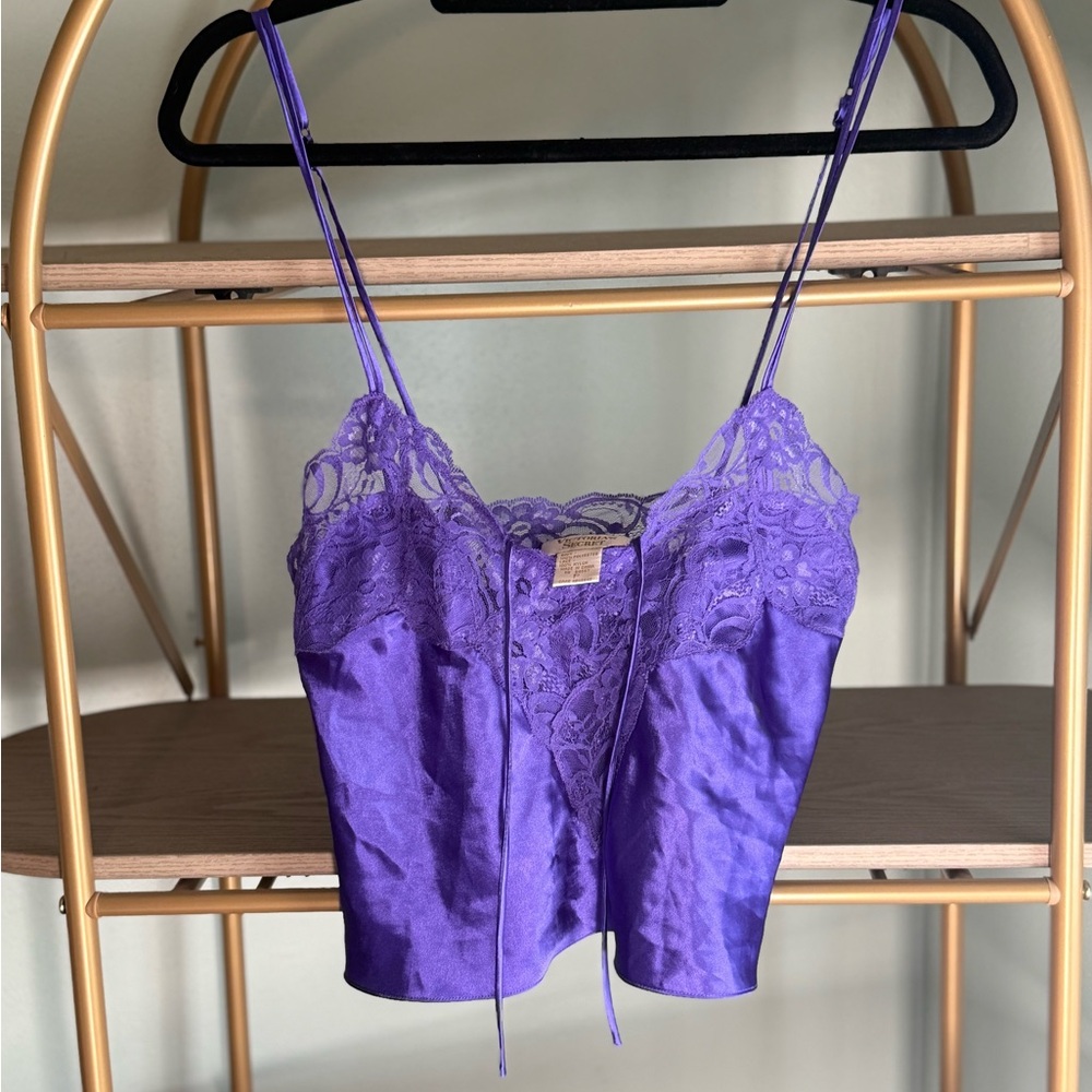 Vintage Victoria's Secret Purple Lace Cami Tank